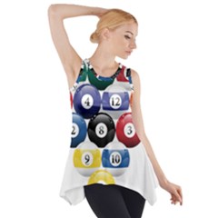 Racked Billiard Pool Balls Side Drop Tank Tunic