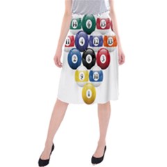 Racked Billiard Pool Balls Midi Beach Skirt