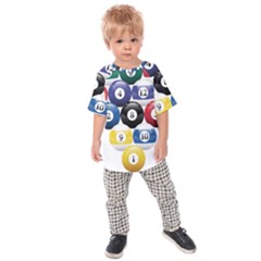 Racked Billiard Pool Balls Kids Raglan Tee