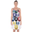 Racked Billiard Pool Balls Ruffle Detail Chiffon Dress View1