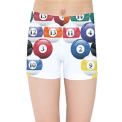 Racked Billiard Pool Balls Kids Sports Shorts by BangZart