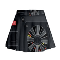 Special Black Power Supply Computer Mini Flare Skirt