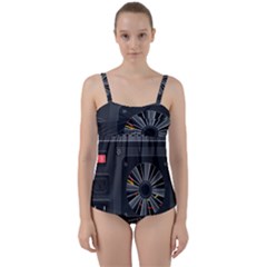 Special Black Power Supply Computer Twist Front Tankini Set by BangZart