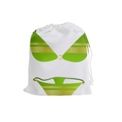 Green Swimsuit Drawstring Pouches (large) 