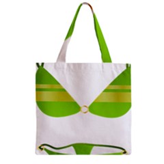 Green Swimsuit Zipper Grocery Tote Bag