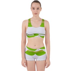 Green Swimsuit Work It Out Sports Bra Set by BangZart