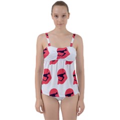 Stormtroper Pattern  Twist Front Tankini Set by paulaoliveiradesign