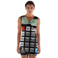 Calculator Wrap Front Bodycon Dress