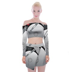 Computer Hard Disk Drive Hdd Off Shoulder Top With Skirt Set by BangZart