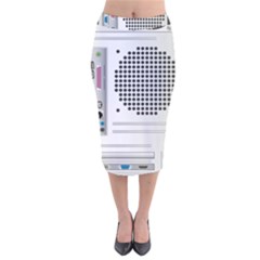 Standard Computer Case Back Velvet Midi Pencil Skirt