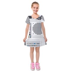 Standard Computer Case Back Kids  Short Sleeve Velvet Dress