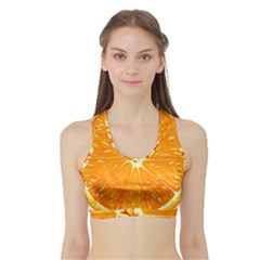 Orange Slice Sports Bra With Border by BangZart