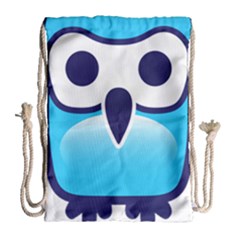 Owl Logo Clip Art Drawstring Bag (large)