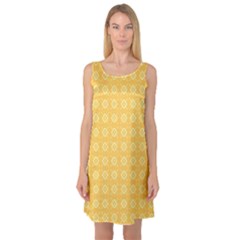 Yellow Pattern Background Texture Sleeveless Satin Nightdress