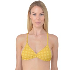 Yellow Pattern Background Texture Reversible Tri Bikini Top