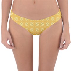 Yellow Pattern Background Texture Reversible Hipster Bikini Bottoms