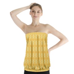 Yellow Pattern Background Texture Strapless Top