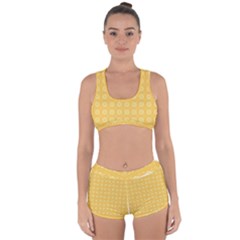 Yellow Pattern Background Texture Racerback Boyleg Bikini Set