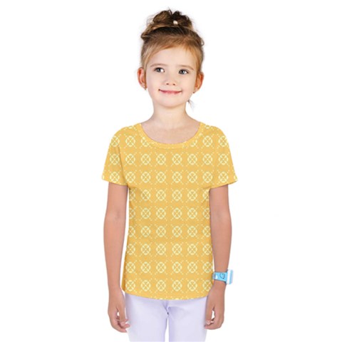 Yellow Pattern Background Texture Kids  One Piece Tee by BangZart