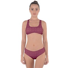 Purple Pattern Background Texture Criss Cross Bikini Set by BangZart