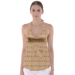 Brown Pattern Background Texture Babydoll Tankini Top