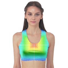 Square Rainbow Pattern Box Sports Bra