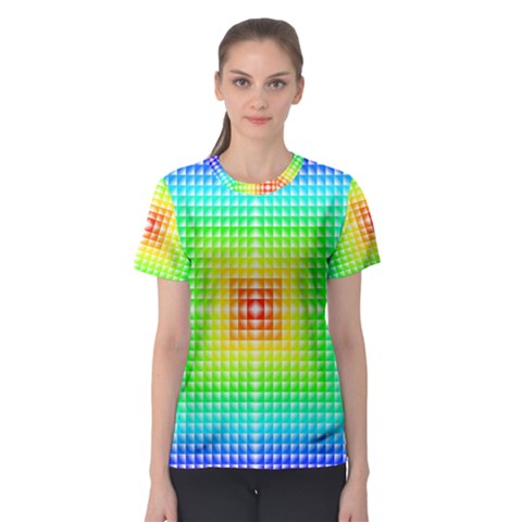 Square Rainbow Pattern Box Women s Sport Mesh Tee by BangZart