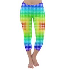 Square Rainbow Pattern Box Capri Winter Leggings 