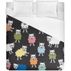 Sheep Cartoon Colorful Black Pink Duvet Cover (california King Size) by BangZart