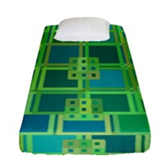 Green Abstract Geometric Fitted Sheet (single Size) by BangZart