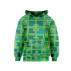 Green Abstract Geometric Kids  Pullover Hoodie
