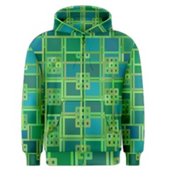 Green Abstract Geometric Men s Zipper Hoodie