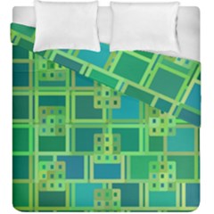 Green Abstract Geometric Duvet Cover Double Side (king Size)