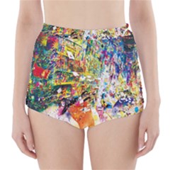 Multicolor Anime Colors Colorful High-waisted Bikini Bottoms