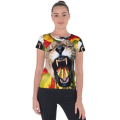 Reggae Lion Short Sleeve Sports Top 