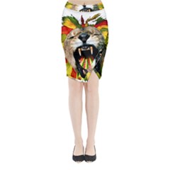 Reggae Lion Midi Wrap Pencil Skirt