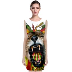 Reggae Lion Sleeveless Velvet Midi Dress by BangZart