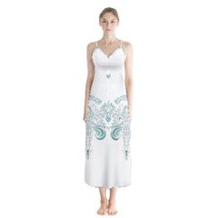 Angel Tribal Art Button Up Chiffon Maxi Dress