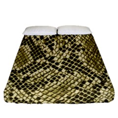 Yellow Snake Skin Pattern Fitted Sheet (queen Size)