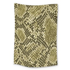 Yellow Snake Skin Pattern Large Tapestry by BangZart