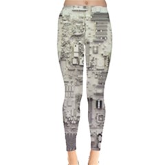 White Technology Circuit Board Electronic Computer Leggings 