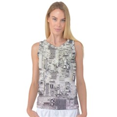 White Technology Circuit Board Electronic Computer Women s Basketball Tank Top by BangZart