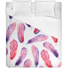 Watercolor Pattern With Feathers Duvet Cover (california King Size) by BangZart