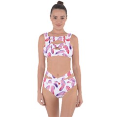 Watercolor Pattern With Feathers Bandaged Up Bikini Set  by BangZart