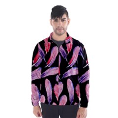 Watercolor Pattern With Feathers Wind Breaker (men)