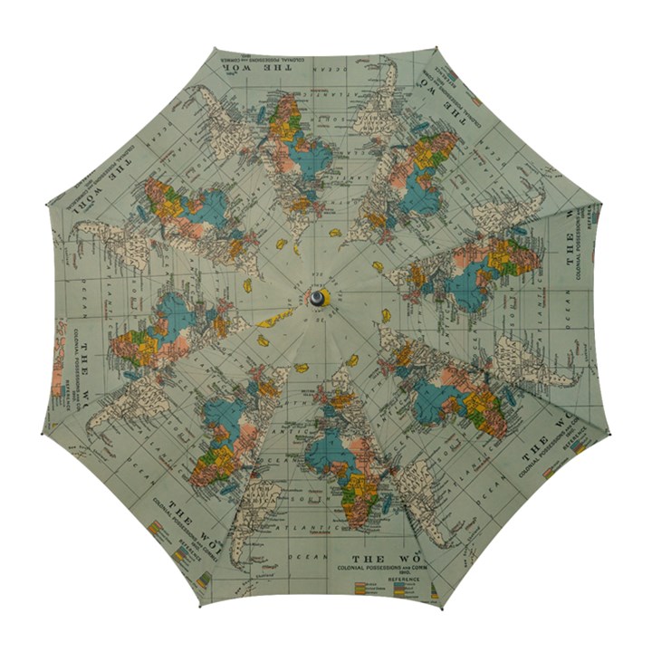 Vintage World Map Golf Umbrellas