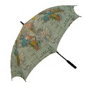 Vintage World Map Golf Umbrellas View2