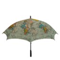 Vintage World Map Golf Umbrellas View3