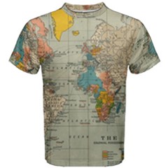 Vintage World Map Men s Cotton Tee