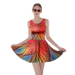 Vintage Colors Flower Petals Spiral Abstract Skater Dress by BangZart